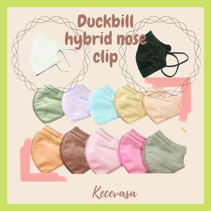 MASKER DUCKBILL HYBRID NOSE CLIP KAWAT HIDUNG 5 LAPIS WARNA HITAM PUTIH EARLOOP MOTIF BATIK DEWASA L