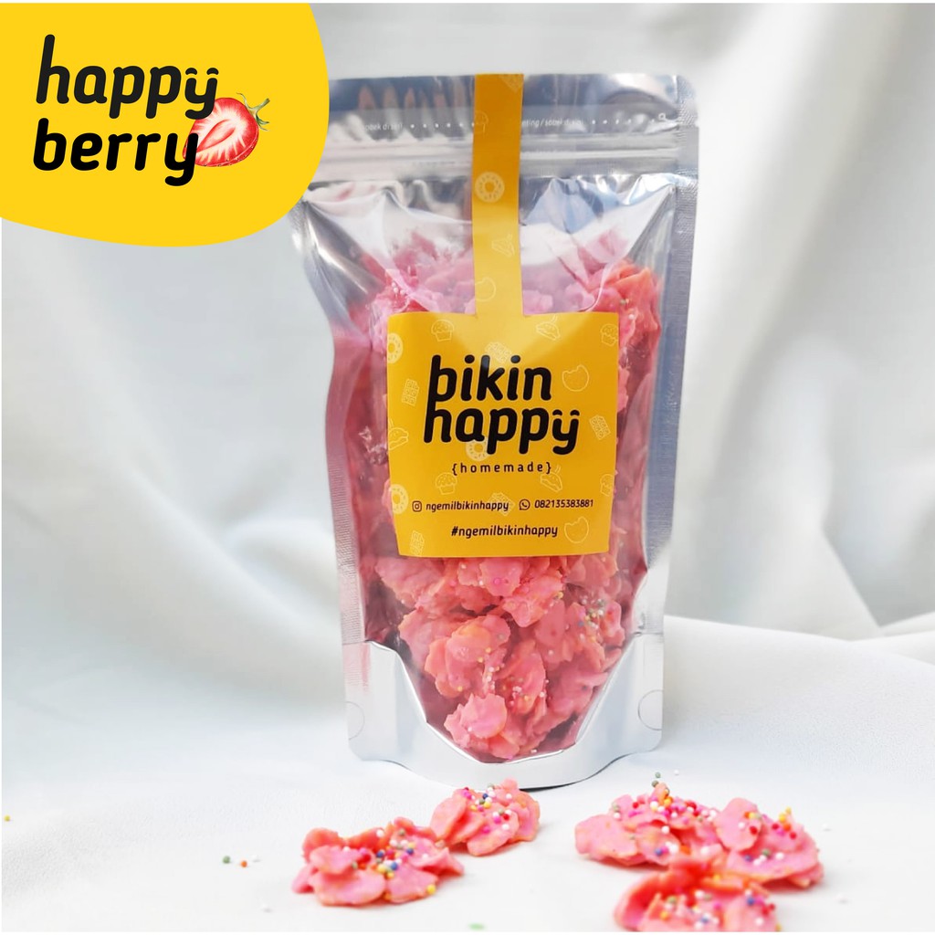 

HAPPY BERRY | cemilan | cemilan coklat | coklat | jajan coklat | coklat kriuk