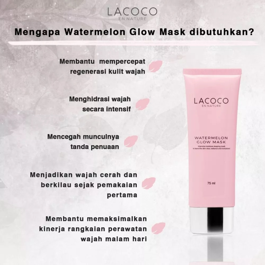 LACOCO (Watermelon Glow Mask 75 ml, Dark Spot Essence 12 ml, Intensive Treatment Eye Serum 15 ml, Daily UV Counter SPF 50 PA ++ 20 ml) Original