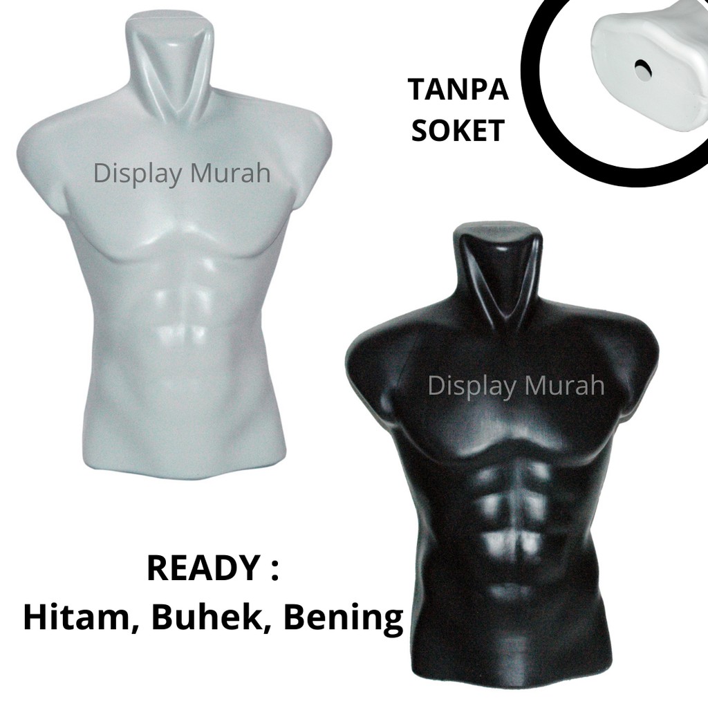 Patung Manekin Plastik  Setengah Badan Cowok Manekin Cowok Manekin Otot Torso Cowok  Tanpa Kepala-BH