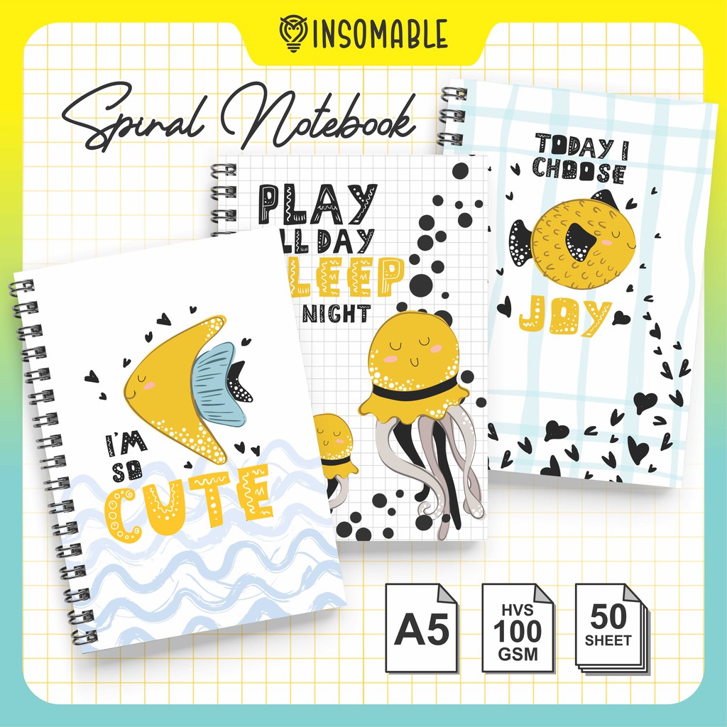 

[INSOMABLE] Buku Catatan Spiral Notebook Lucu Cover Nursery - A5 isi 50 lembar hvs 100gsm