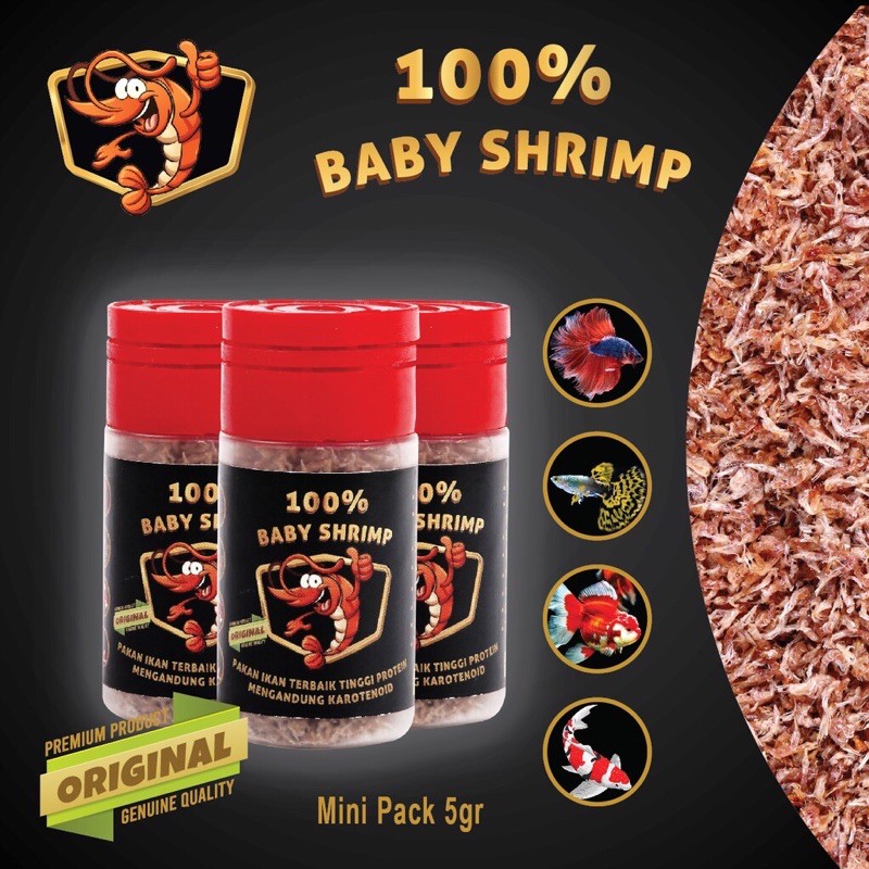 

PURE BABY SHRIMP BAYI UDANG KEMASAN 5GR UMPAN PAKAN ANAK CUPANG MURAH