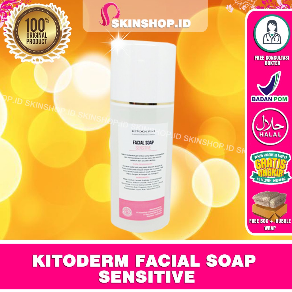 Kitoderm Facial Soap Sensitive 100ml Original / Sabun Pembersih Wajah Kulit Sensitif BPOM Aman