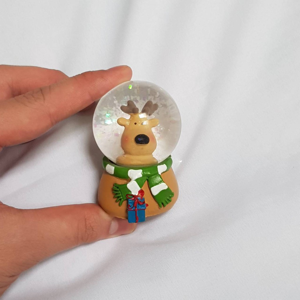 pajangan kristal anjing rusa winter natal snowball unik lucu langka pajangan kristal air rusa kutub