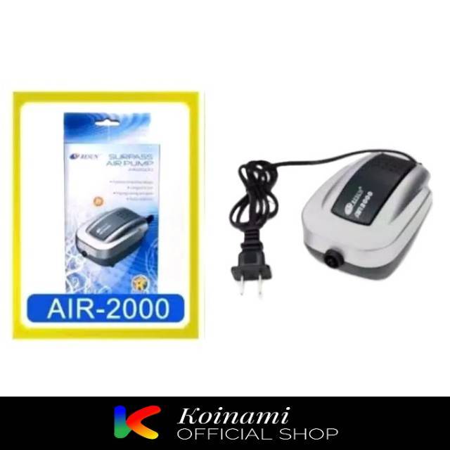 RESUN AIR-2000 / air pump / pompa gelembung udara / oxigen / kolam ikan koi / filter / saringan