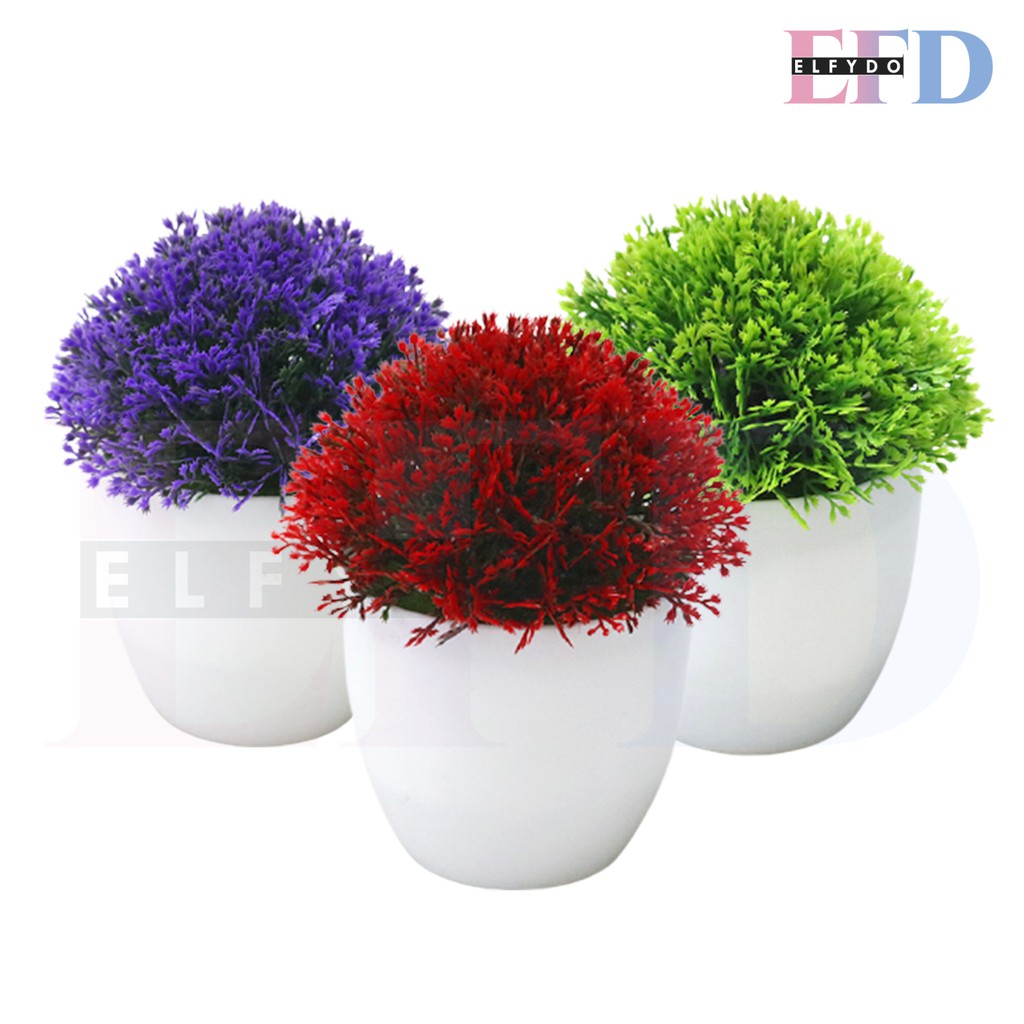 ELFYDO PT41 Pot Tanaman Hias Bunga Hias Plastik Ornamen Pot Bongsai Artificial Flower Decoration