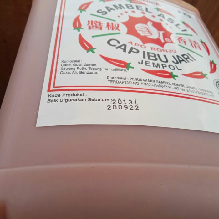 

Produk Terbaik - Sambal Asli Cap Ibu Jari Jempol Jerigen 5 Kg / 5Kg