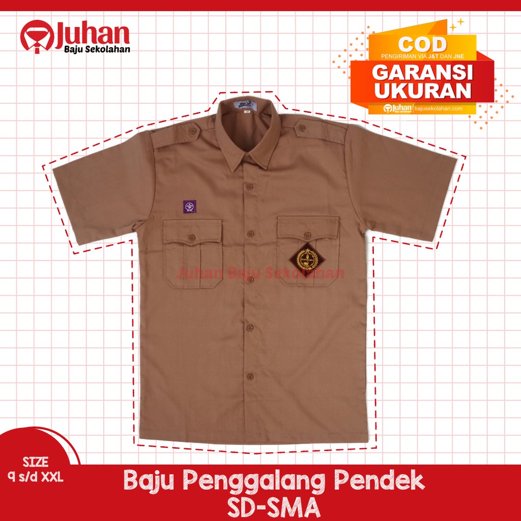 Jual Seragam Pramuka SMP SMA Baju Pramuka Seragam Pramuka Lengan Pendek ...