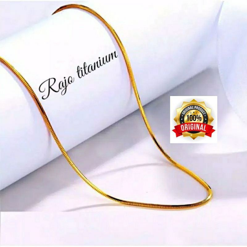 kalung titanium gold bulat belut anti karat selamanya 04