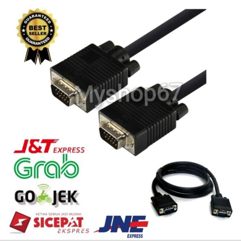 Kabel VGA 1,5 M Male Hitam Murah Kabel VGA MONITOR 1,5 METER