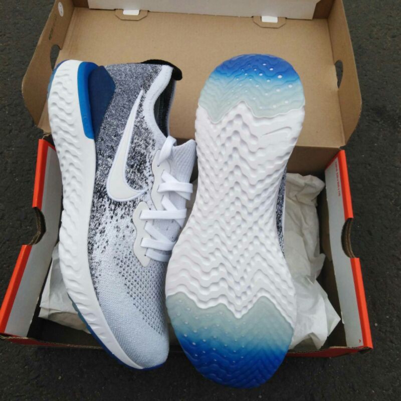 Jual Nike Epic React Flyknit 2 "white/black/blue" (BQ8928 102) | Shopee