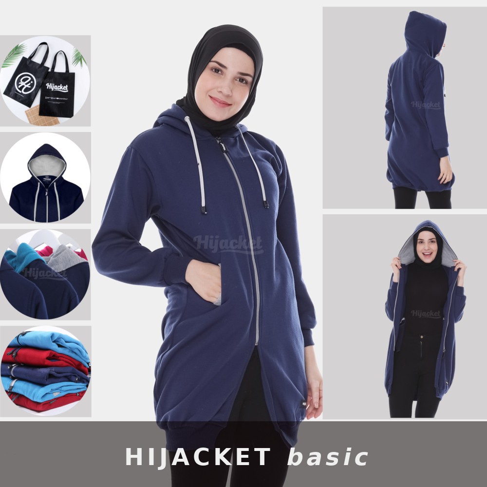 HIJACKET BASIC jaket wanita ALL VARIAN WARNA BAHAN FLEECE SOFTOUCH BIG SIZE XXL-5