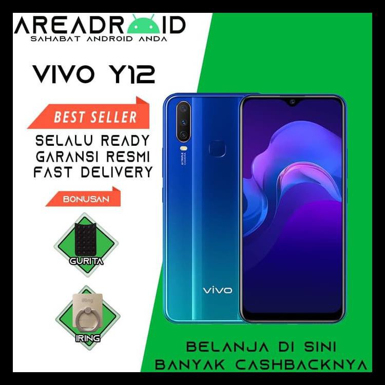 VIVO Y12 3/32GB - 3/64GB - 32 GB 64 GB GARANSI RESMI VIVO - 3GB 32GB, RED KODE 1032