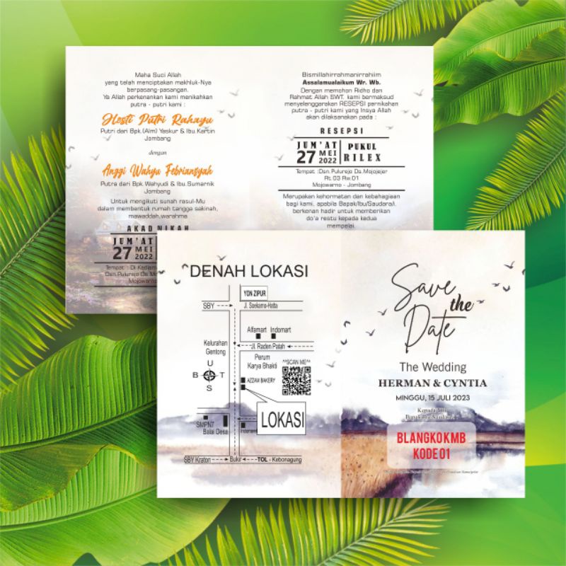 BLANGKO KMB 01 NEW / BLANGKO UNDANGAN RUSTIC / BLANGKO UNDANGAN TEBAL 200GSM