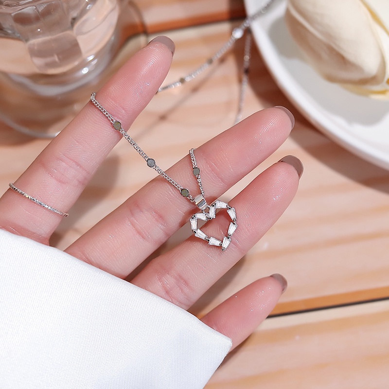 Kalung Zircon Bentuk Hati Untuk Wanita