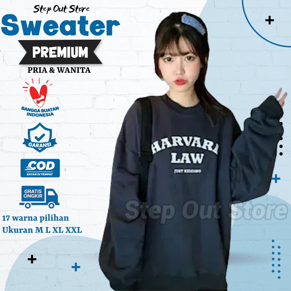 Sweater Oversize Wanita XXL 028 Cowok Cewek Couple Pasangan Lengan Panjang Sweatshirt Sweter Perempu