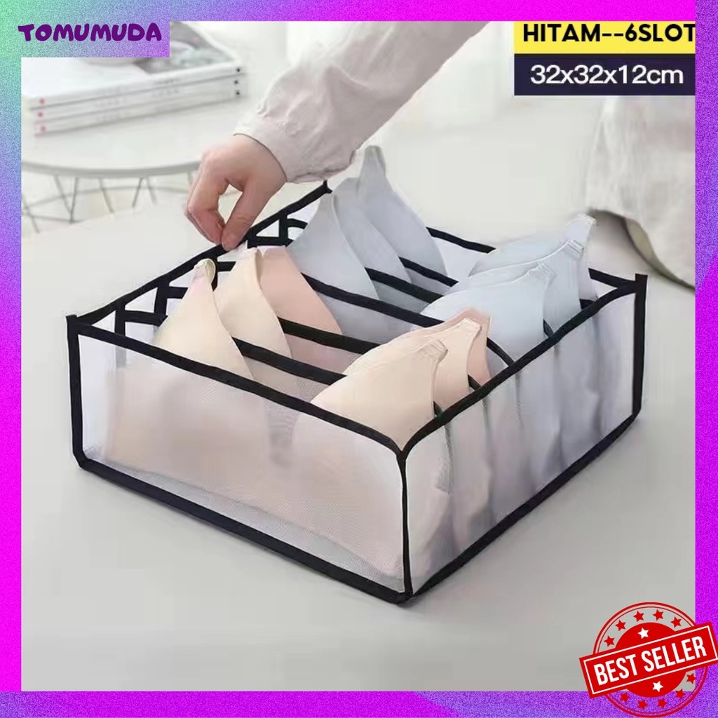 TOKOMUDA Storage Box Underwear Mesh Dan kaus kaki Kotak penyimpanan 3in1