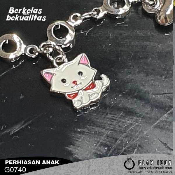 Gelang  Rantai Karakter Kucing Dasi pita  G0740