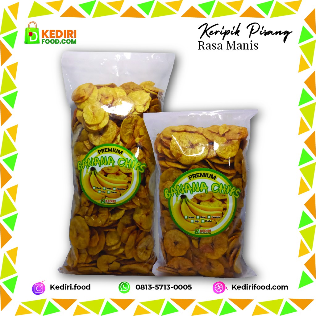 

Banana Chips | Keripik Pisang Aneka Rasa Manis Jajanan dan Camilan Sehat Kediri Enak Renyah