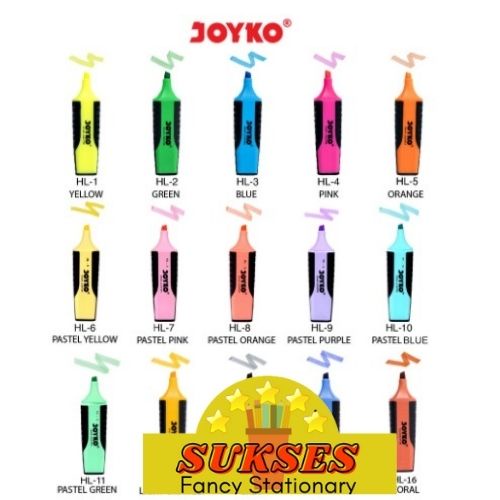 

Joyko Highlighter Penanda Berwarna Hl 1-16