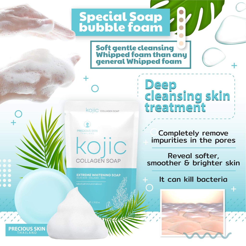 Precious Skin Kojic Extreme Whitening Collagen Soap / Sabun Colagen / Soap/ Sabun / Pemutih Badan 60