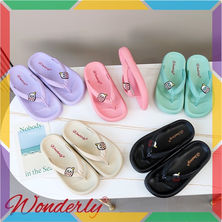 M2288-2TG Sandal Anak Jepit Wanita Wonderly Sendal Anak Cewek Boba Anti Slip Karet Jelly Premium Glanzton