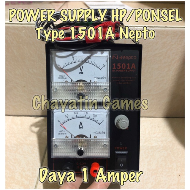 Power Supply HP Merk NEPTO Type PS-1501A ( MANUAL / ANALOG ) 1 Ampere