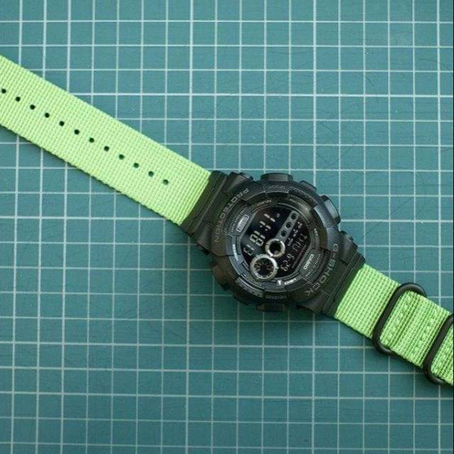 Tali Jam Tangan G-Shock Canvas Kanvas Dengan Adapter -hijau