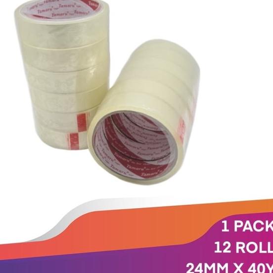 

▼ 1 Lusin isolasi Tamaru 1" Inch X 40Y isolasi selotip bening 24mm ◙