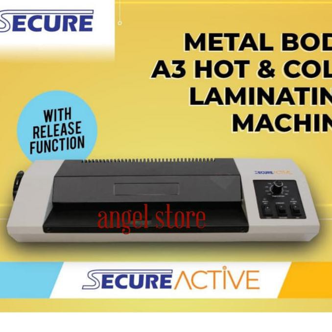 

SECURE ACTIVE SIZE A3 F4 & A4 BODY METAL / Mesin Laminating Laminator