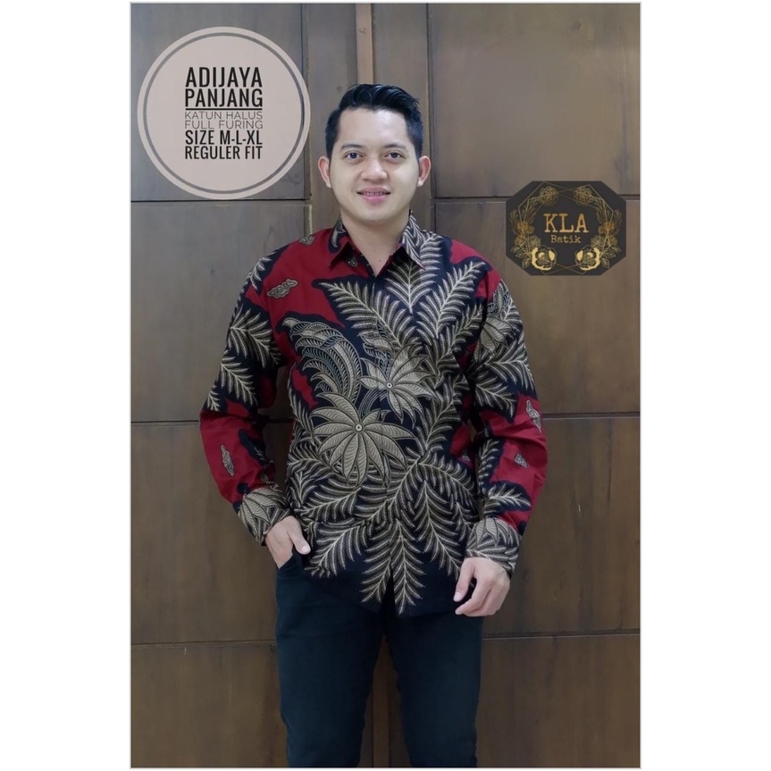 DISKON BESAR ADIJAYA KEMEJA BATIK SOLO PRIA LENGAN PANJANG LAPIS FURING ATASAN PREMIUM MODERN KOPRI 