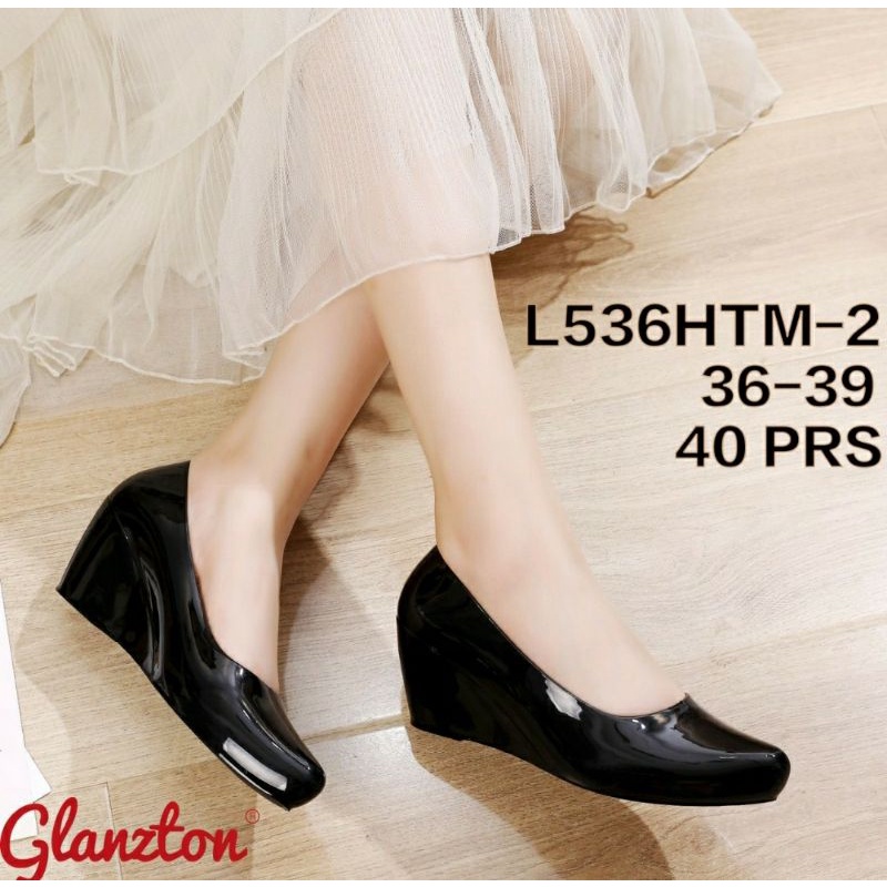 Sepatu Wedges Tinggi Glossy Import L536 (4cm)