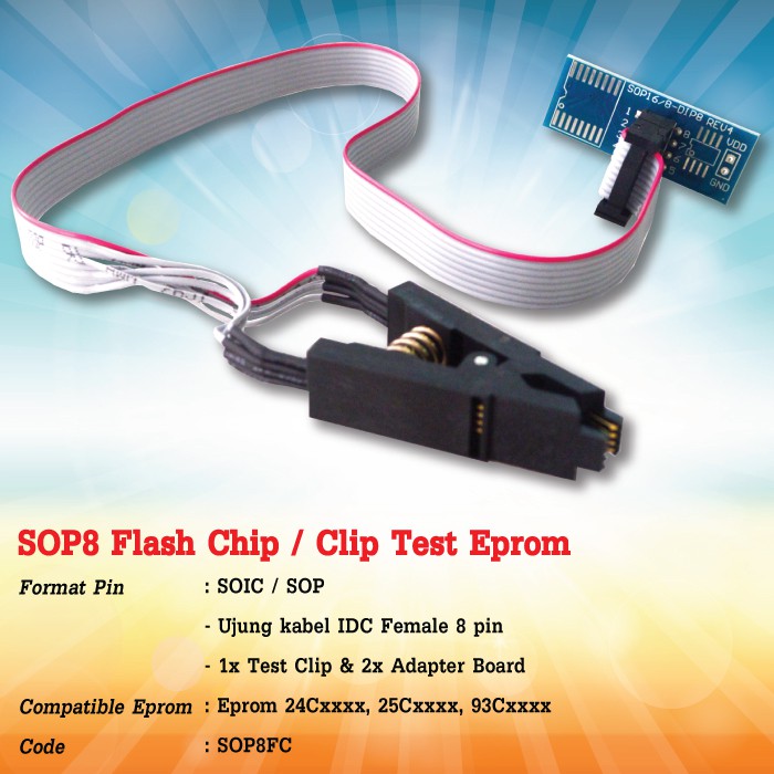 SOP8 Flash Chip, IC Test Clip IC Eprom Eeprom BIOS ROM, Socket Program