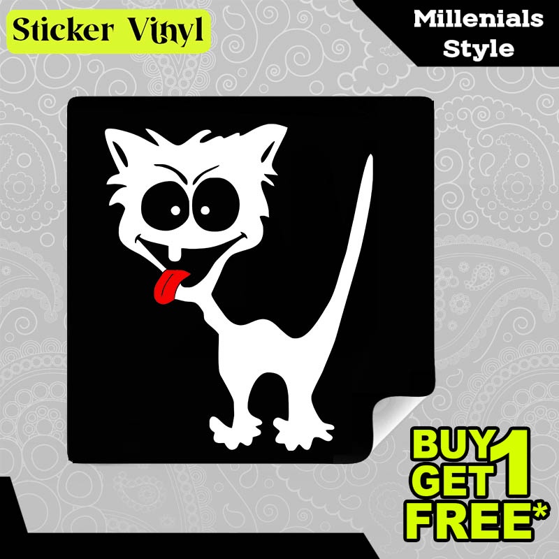 

Stiker Sticker Cats Hungry Kucing Lapar Gambar Unik Desain Keren dan Kekinian Aesthetic Bahan Vinyl Satuan Anti Air