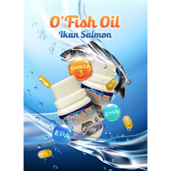 BEST SELLER Minyak Ikan Salmon O'Fish Oil Penambah Nafsu Makan & Stimulus Kecerdasan Anak, Suplemen 