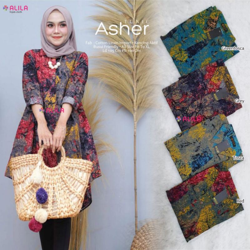TUNIK/ATASAN WANITA/ATASAN MUSLIMAH/BAJU MUSLIMAH Asher