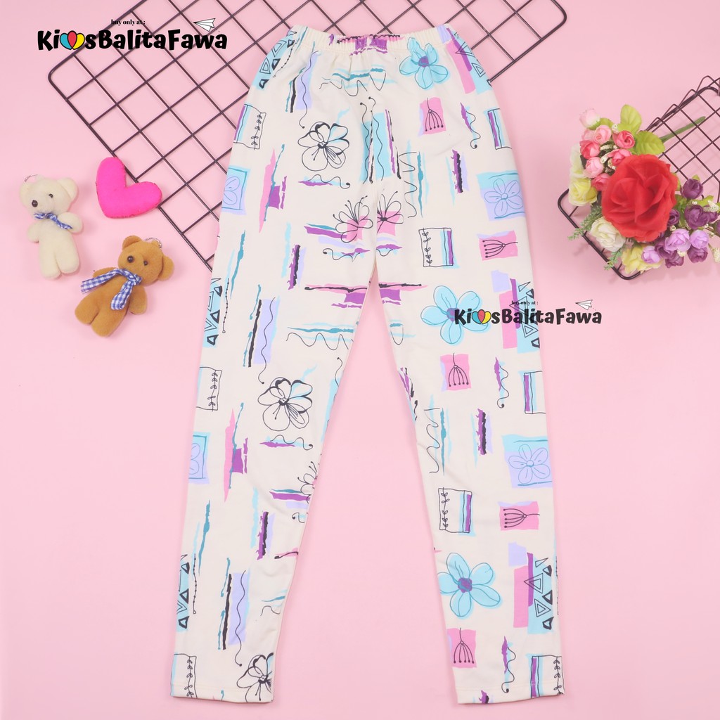 [IMPORT] Legging Nara uk 10-12 Tahun / Leging Motif Anak Perempuan Premium Tebal Celana Ketat Panjan