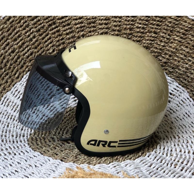 HELM BARU ARC CENCEN KOMPLIT KACA PACKING KARDUS-Cream