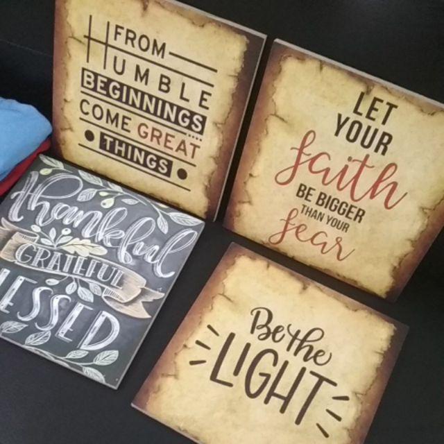 Walldecor Home Family Quotes Kata Motivasi 20x20cm Pajangan Hiasan Dinding Shabby Chic