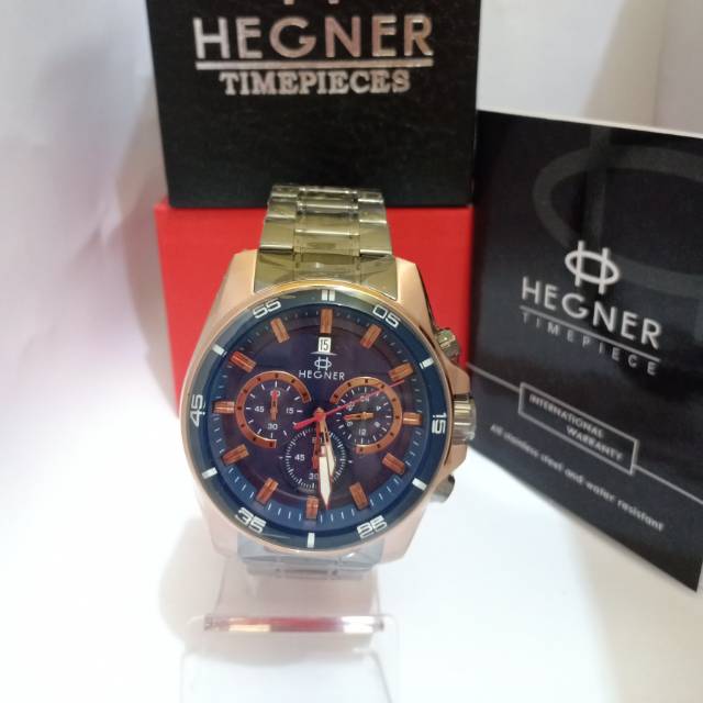 Jam tangan Hegner Orginal Pria 9001G3 chrono Aktif tanggal aktif