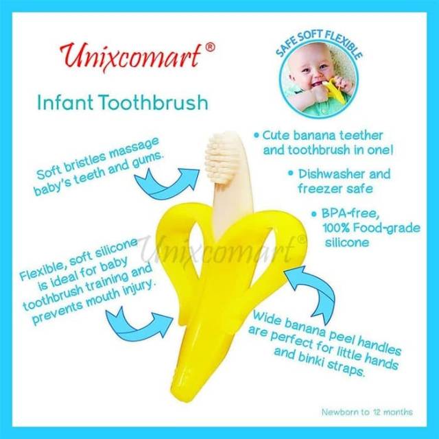 Sikat Gigi Bayi Teether Banana Gigitan Bayi