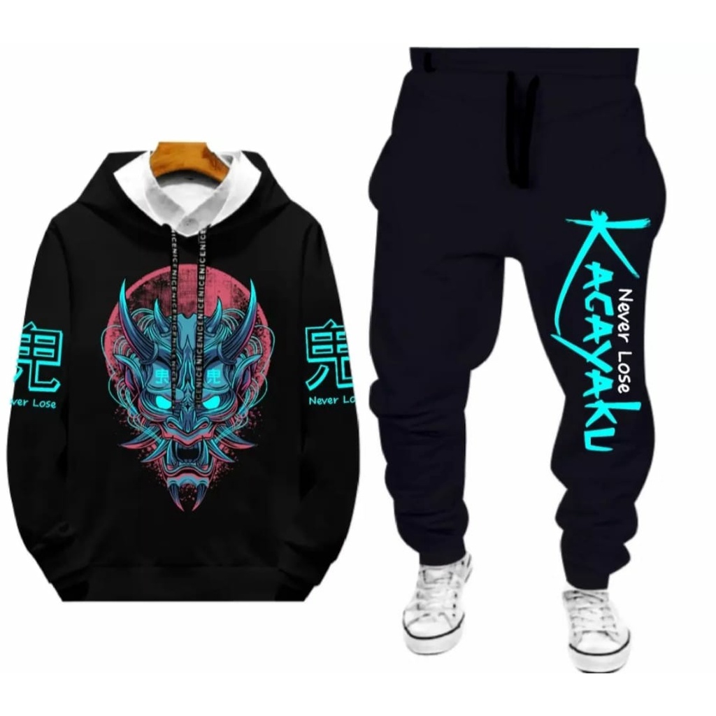 BISA COD-STELAN KAGAYAKU/SETELAN SWEATER HOODIE PLUS CELANA JOGGER PRIA