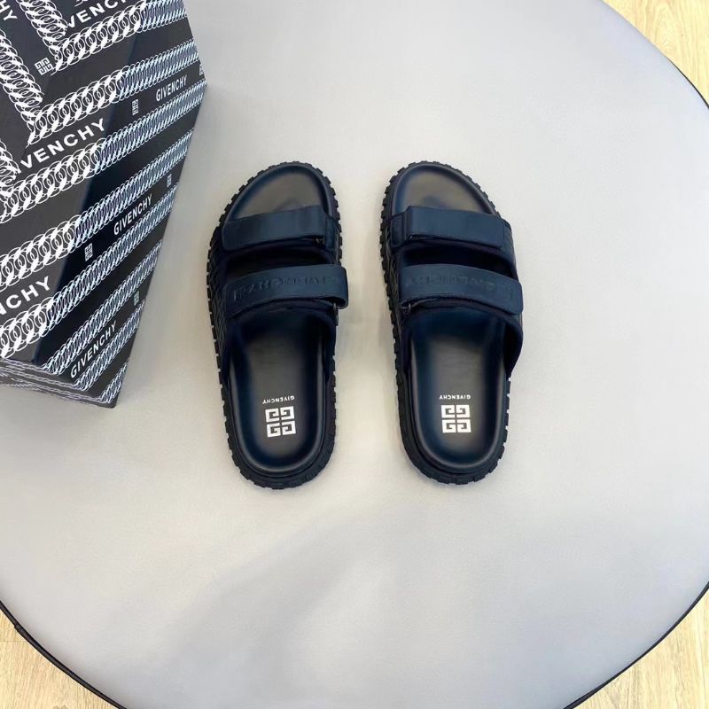 sendal flat selop cowok gchy sandal mirror pria hitam men slippers P1SHOES