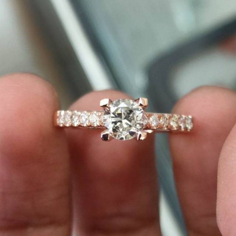 cincin solitaire emas 750