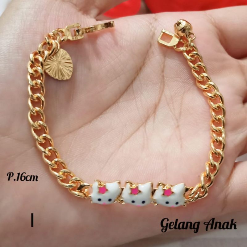 Gelang Anak Rantai Karakter Berbagai motif perhiasan Anak Gold Limited edition (COD)