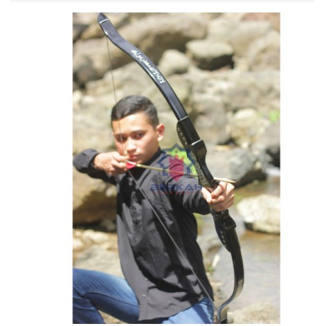 TERBARU Paket Panahan Dewasa Natural Archery Mahoni Nangka Rucika Long Range R50 Hitam 5 Anak Panah