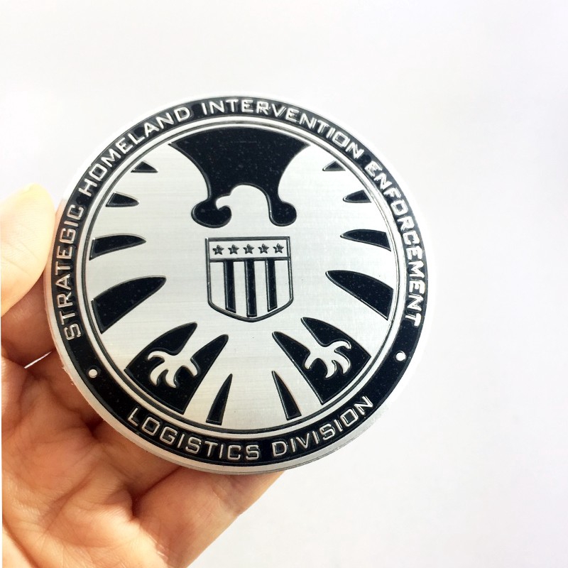 Stiker Emblem Model Avengers Shield s.h.i.e.l.d Logo Bahan Aluminium untuk Mobil