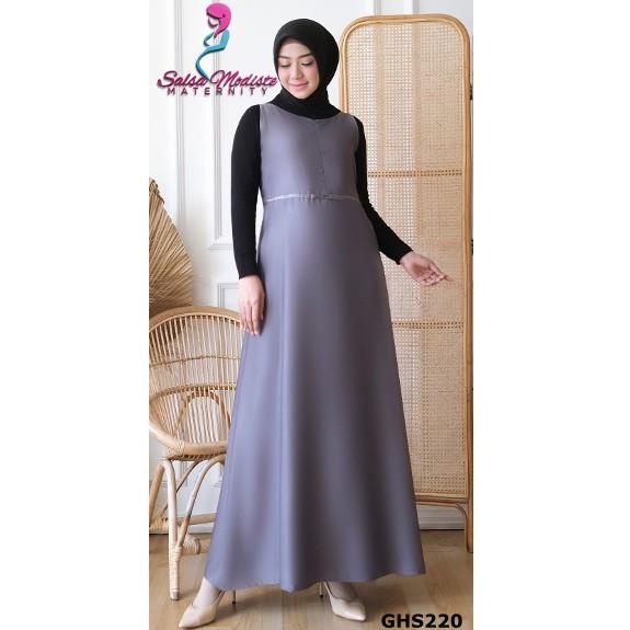 Long Dress Gamis Ibu Hamil Menyusui Muslim Kerja Murah Umay Kutung GHS220 Salsa Modiste Maternity ▫ 