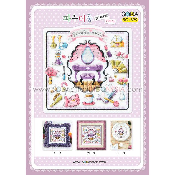 Paket DIY Craft Sulam Kristik / Cross Stitch Sodastitch SO-399 - Powder Room Beauty Make Up