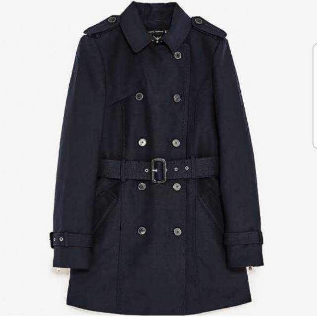 Branded Original Zara Trench Coat Mantel Navy (Sisa Export)